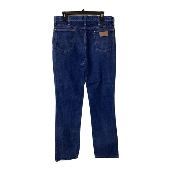 Vintage Wrangler Cowboy Cut Straight Leg Blue Denim Jeans - Men's Size 36 X 36‎ - Picture 1 of 6